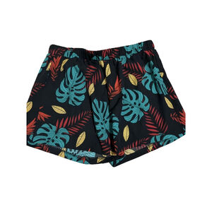 EUC SHEIN tropical print black shorts Size LG